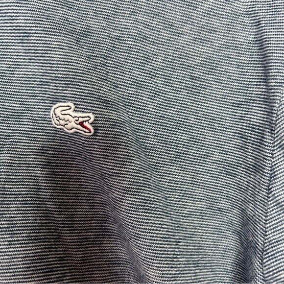 Lacoste live collared shirt striped navy white logo crocodile front milkmaid y2k - Picture 5 of 10